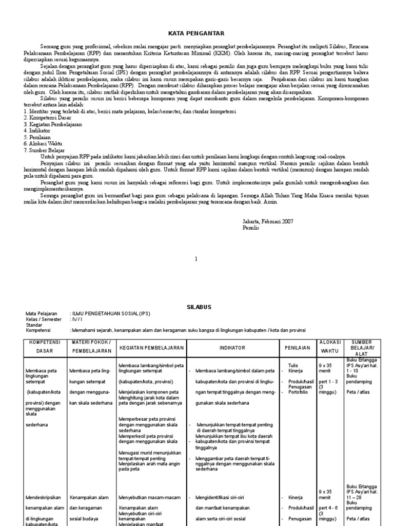 RPP Ips Kelas 4 SD PDF