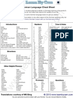 German Language Cheat Sheet PDF