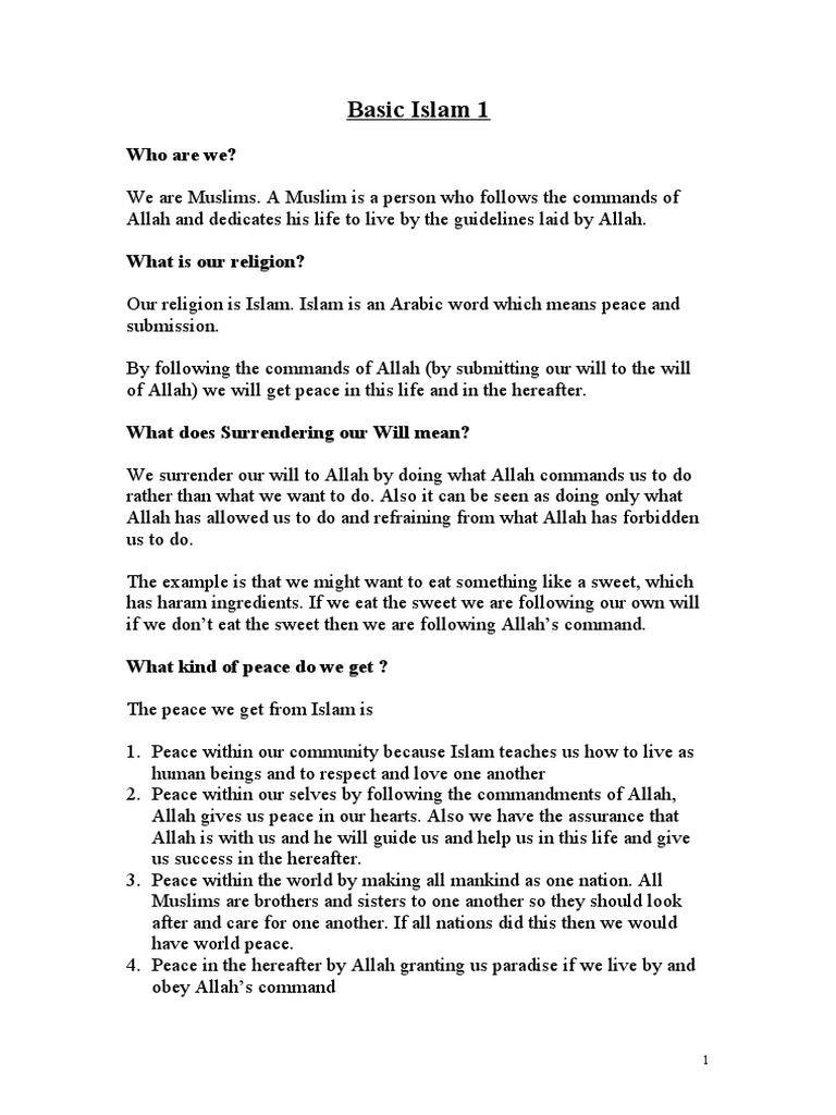 Basic Islam 1: Who Are We? | PDF | Religion & Spirituality