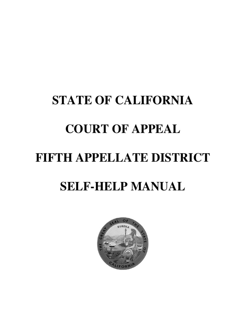 California Court of Appeal 5th Appellate District Self-Help Manual 118 ...