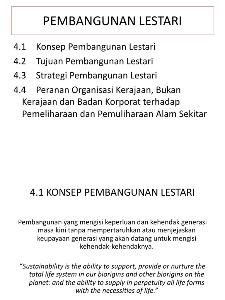 Pembangunan Lestari Pdf