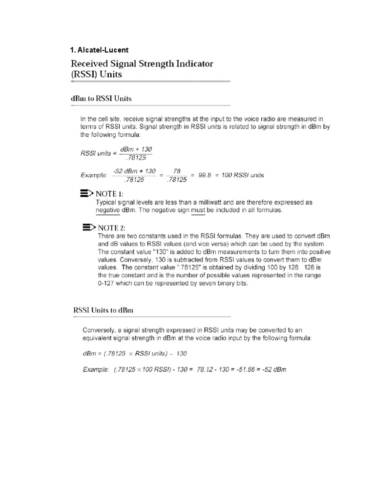 RSSI Calculation | PDF