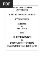 MG University B Tech 8th Semester Syllabus