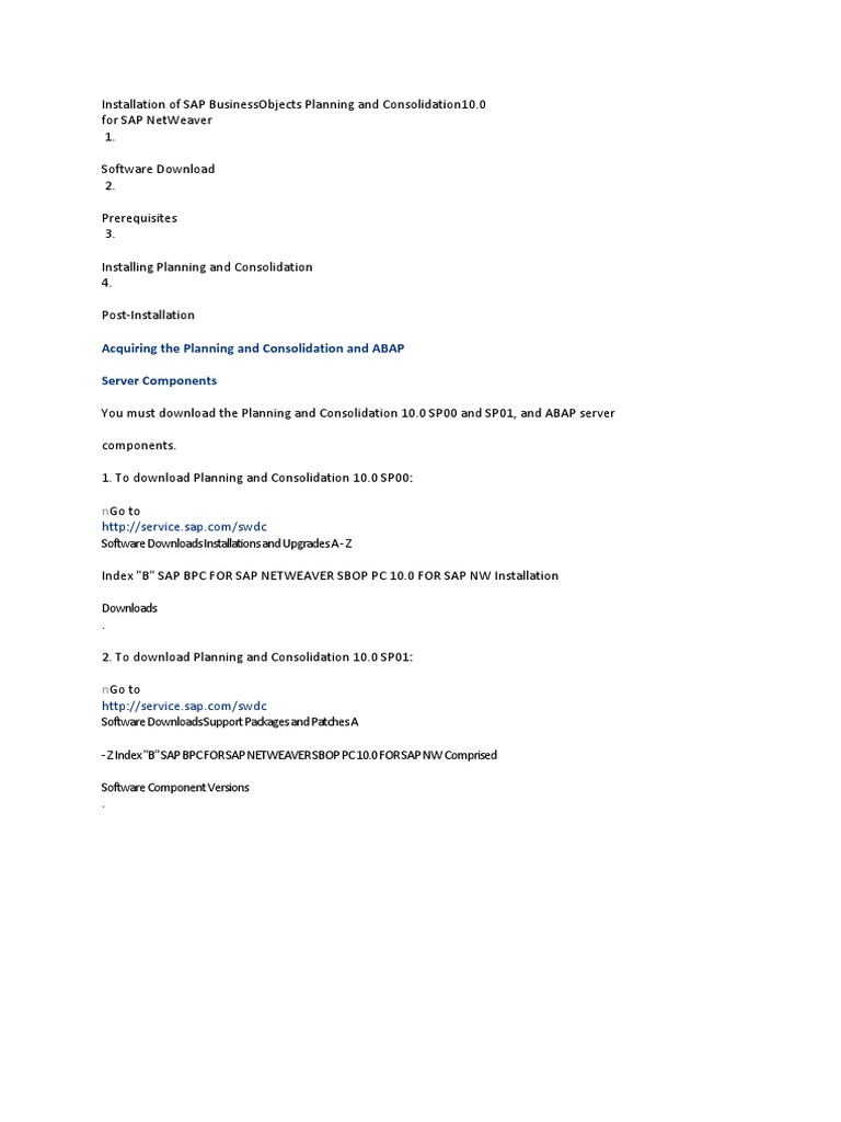 SAP BPC 10.0 Installation Guide | PDF