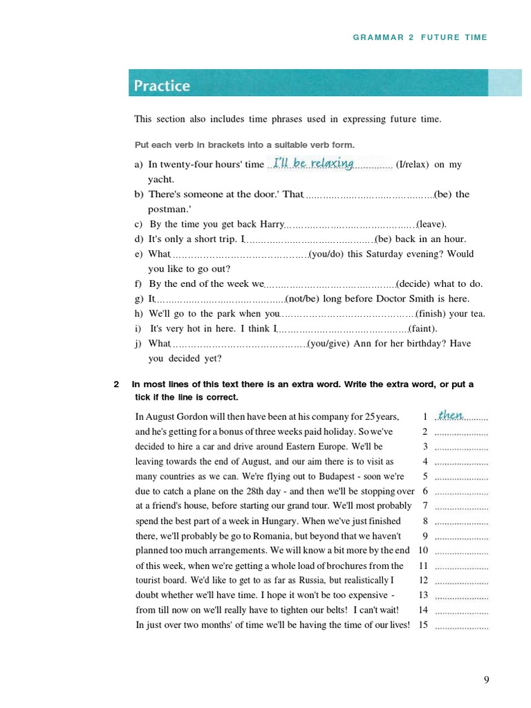 Future Tense Grammar Exercises | PDF