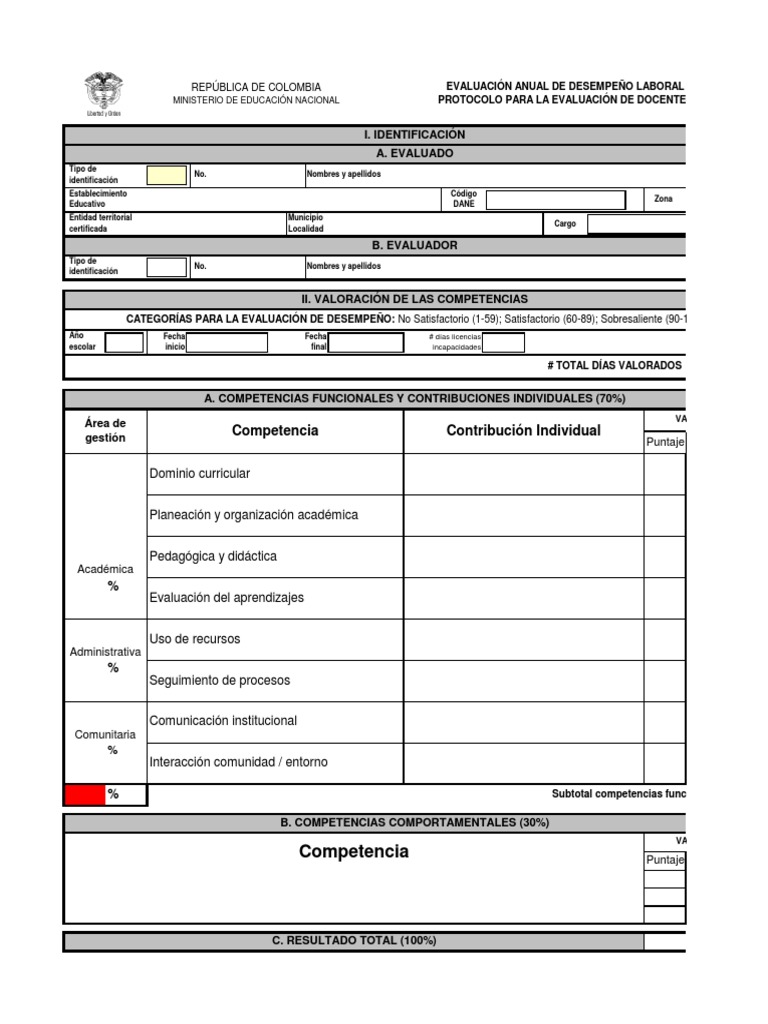 Evaluación Anual de Desempeño Docente | PDF | Evaluación | Maestros