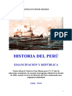 1980 - Gustavo Pons Muzzo - Historia Del Peru Emancipacion y Republica