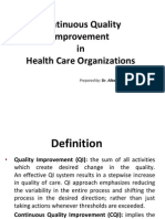 CQI in Healthcare Organizations
