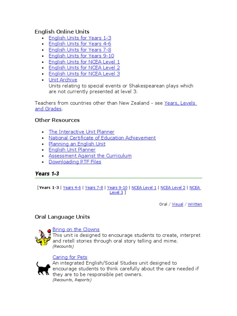 English Online Units | PDF | Language Arts & Discipline