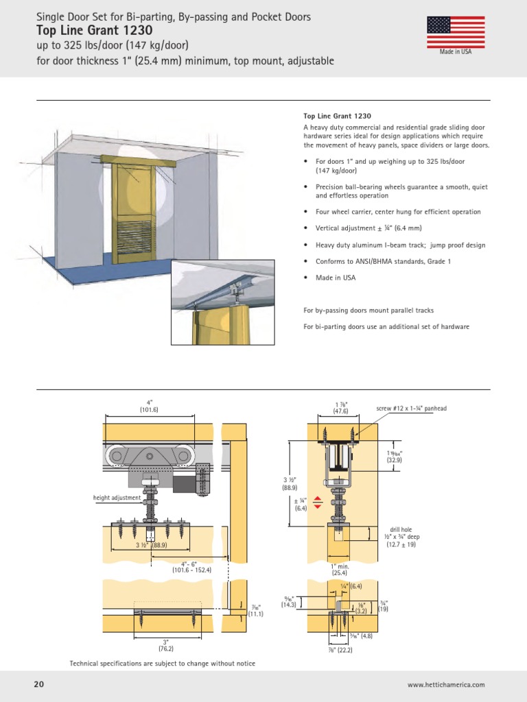 Hettich Sliding Systems Grant 1230 Door Screw