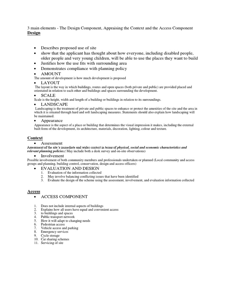 Key Elements of Site Design and Access | PDF