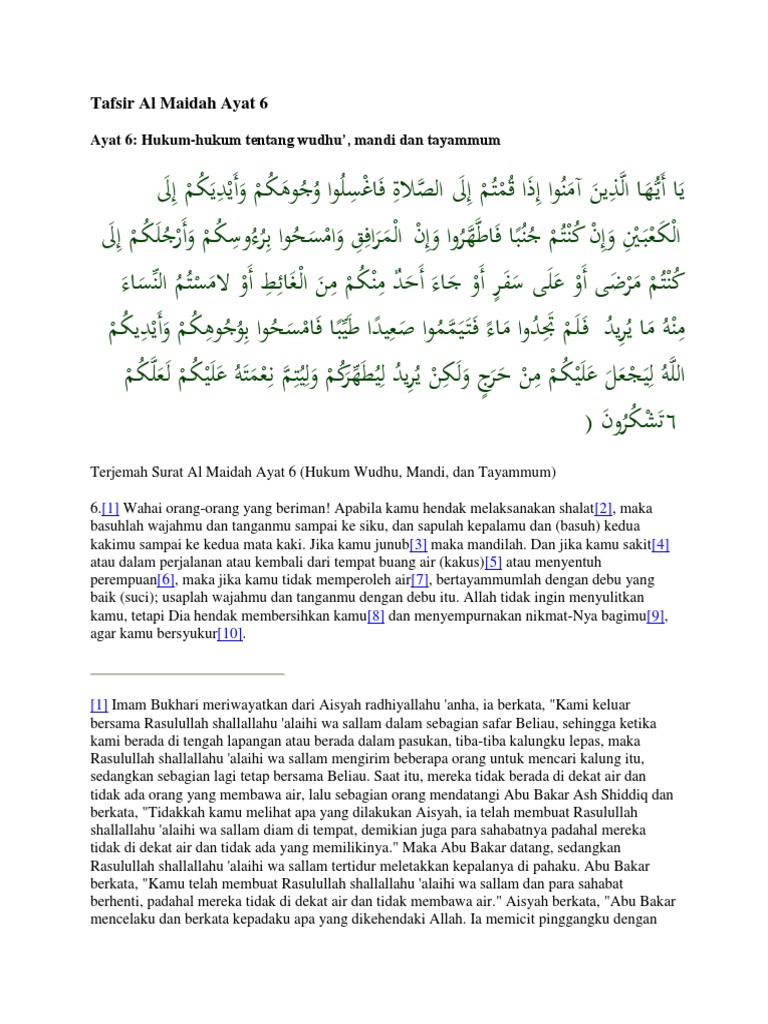 Tafsir Al Maidah Ayat 6