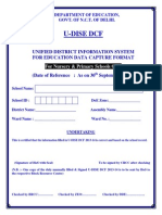 U-Dise DCF: Unified District Information System For Education Data Capture Format