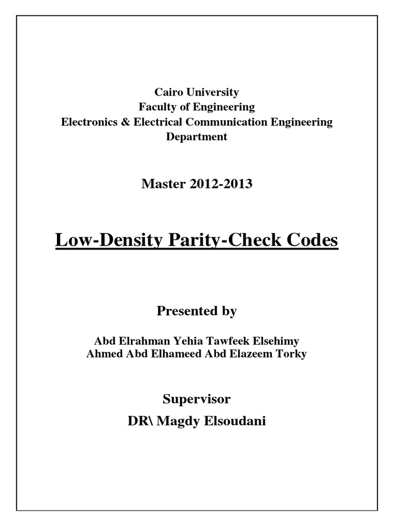 Low-Density Parity-Check Codes Overview | PDF | Low Density Parity ...