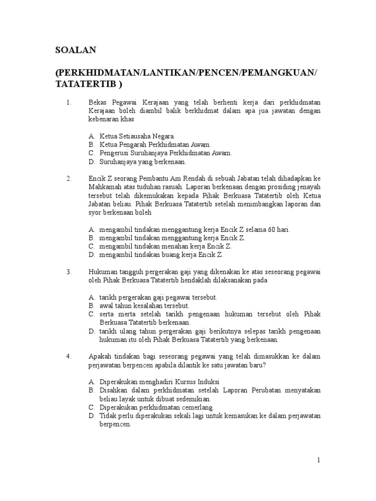 Contoh Soalan Esei Peperiksaan Perkhidmatan Awam - Contoh 