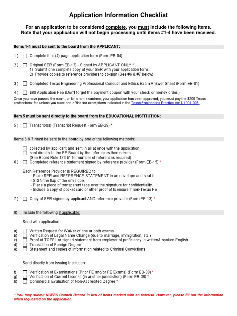 PE Texas Check List PDF Texas Test (Assessment)