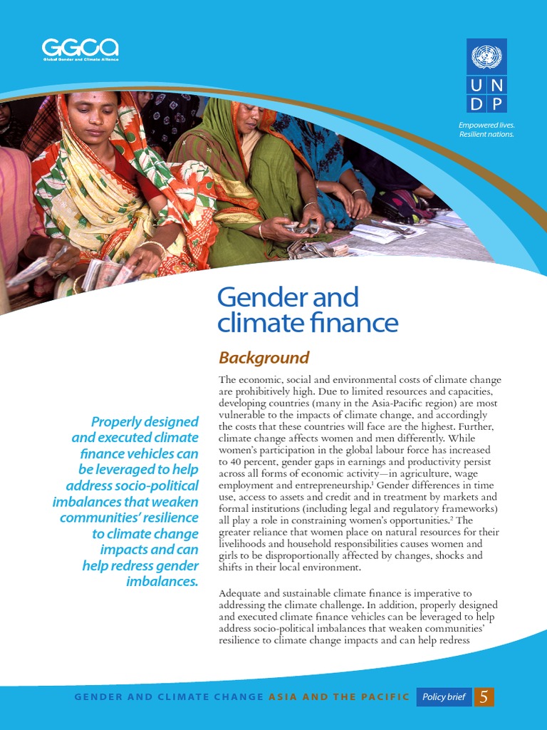 Policy Brief For Asia and The Pacific: Gender and Climate Finance | PDF ...