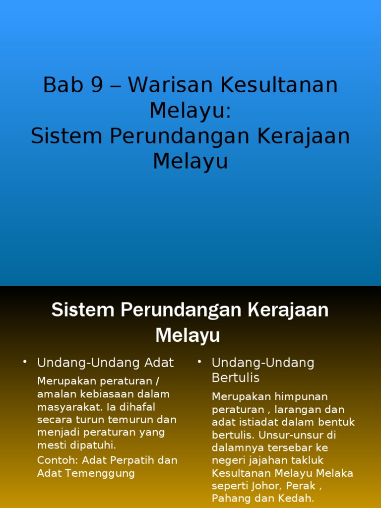 Sejarah Tingkatan 1 Sistem Perundangan