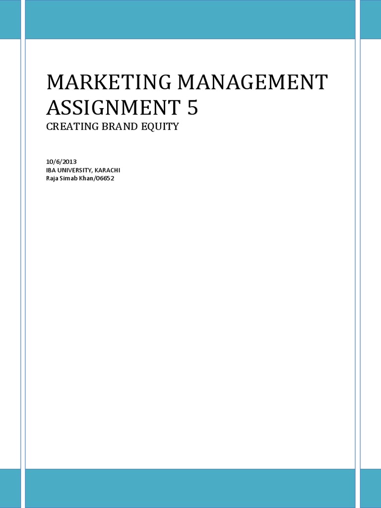 assignment on marketing management