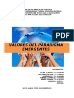 Valores emergentes paradigma