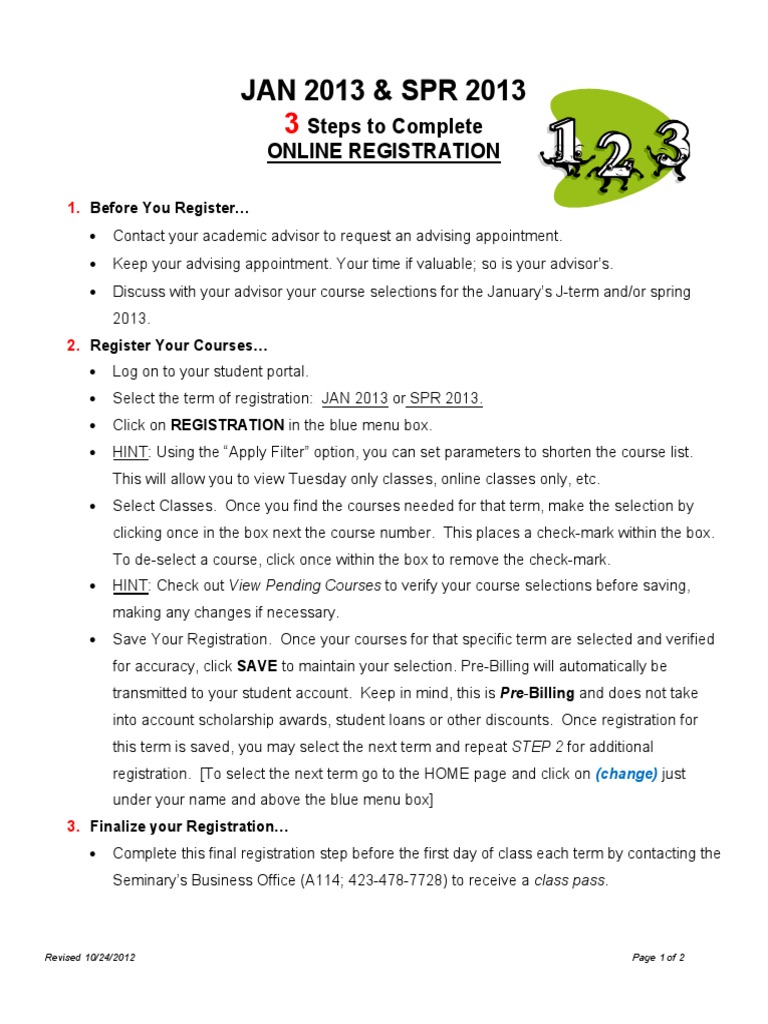 Course Registration Guide for SPR 2013 | PDF | Business