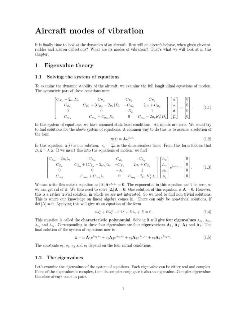 Aircraft Modes of Vibration | PDF