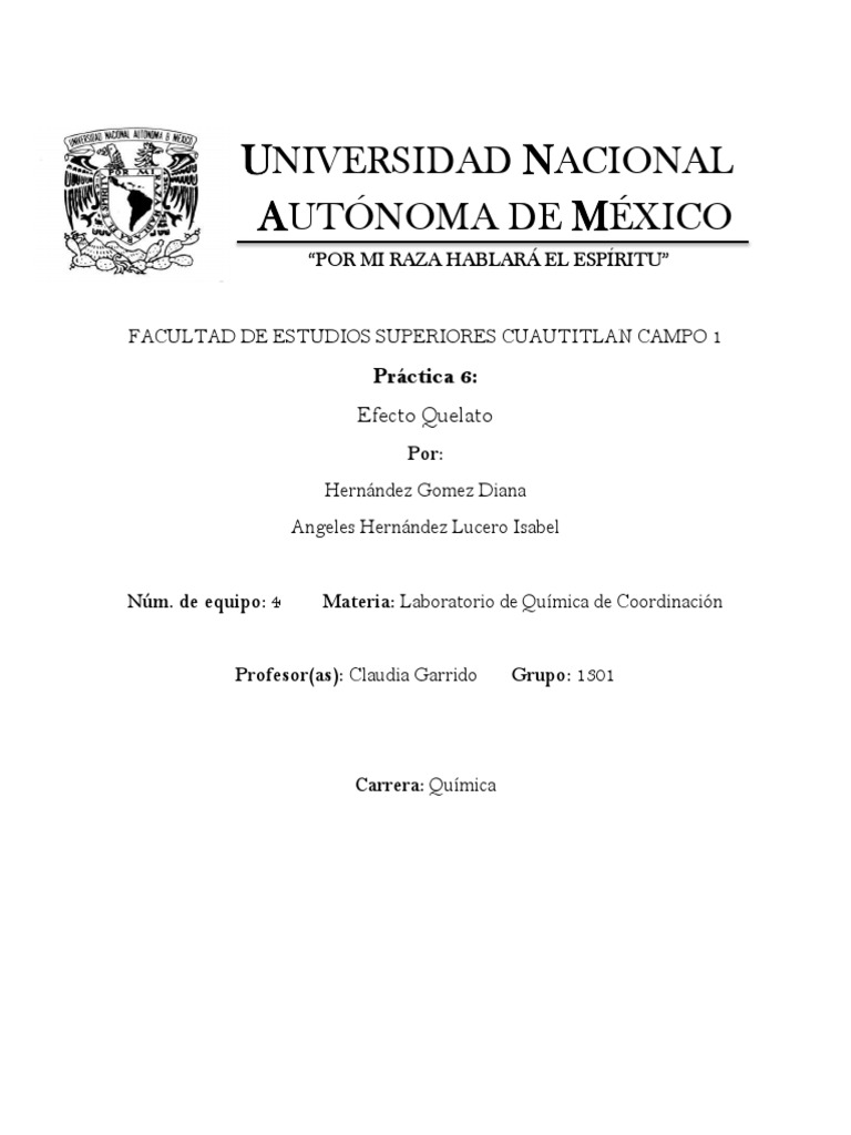 Reporte Efecto Quelato PDF Quelación Complejo de Coordinación
