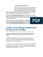 Justicia Revocó Libertad Condicional de Ex Rector de La U. Del Mar