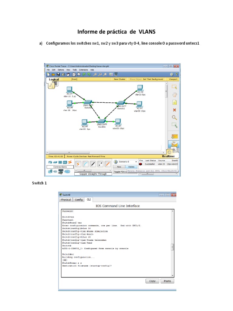 Configuración de VLANS en Switches | PDF | Ciencia y matemáticas