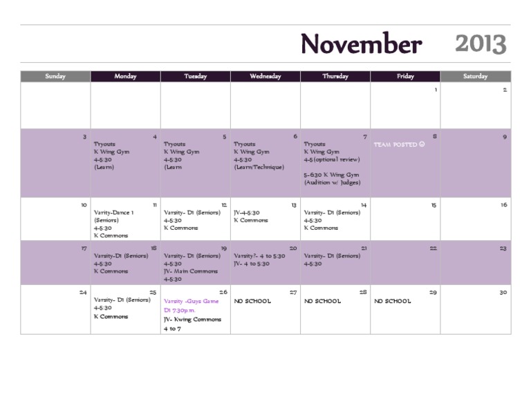 November Calendar | PDF