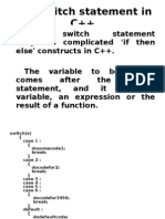 The Switch Statement in C++