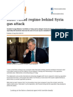 Assad Regime Behind Syria Gas Attack