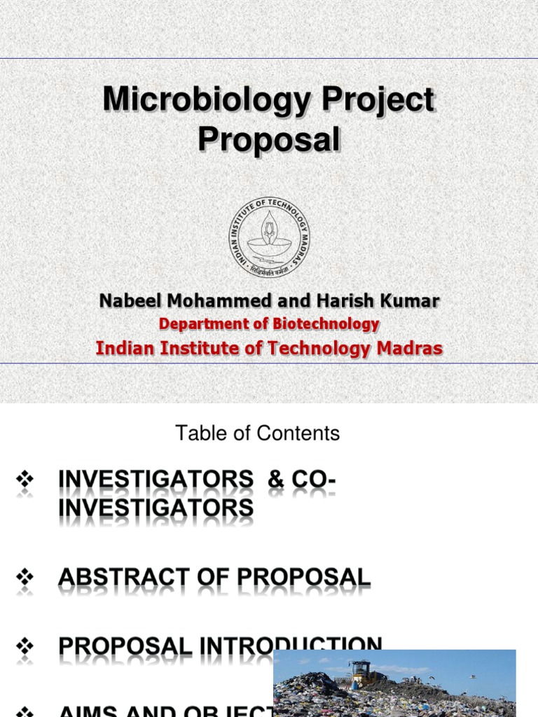 research proposal sample for microbiology