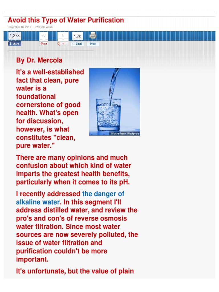 DR Mercola Distilled Water Interview With Houston Tomasz PDF