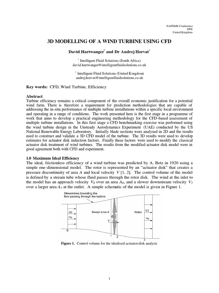 3D CFD Modeling of Wind Turbine Efficiency | PDF