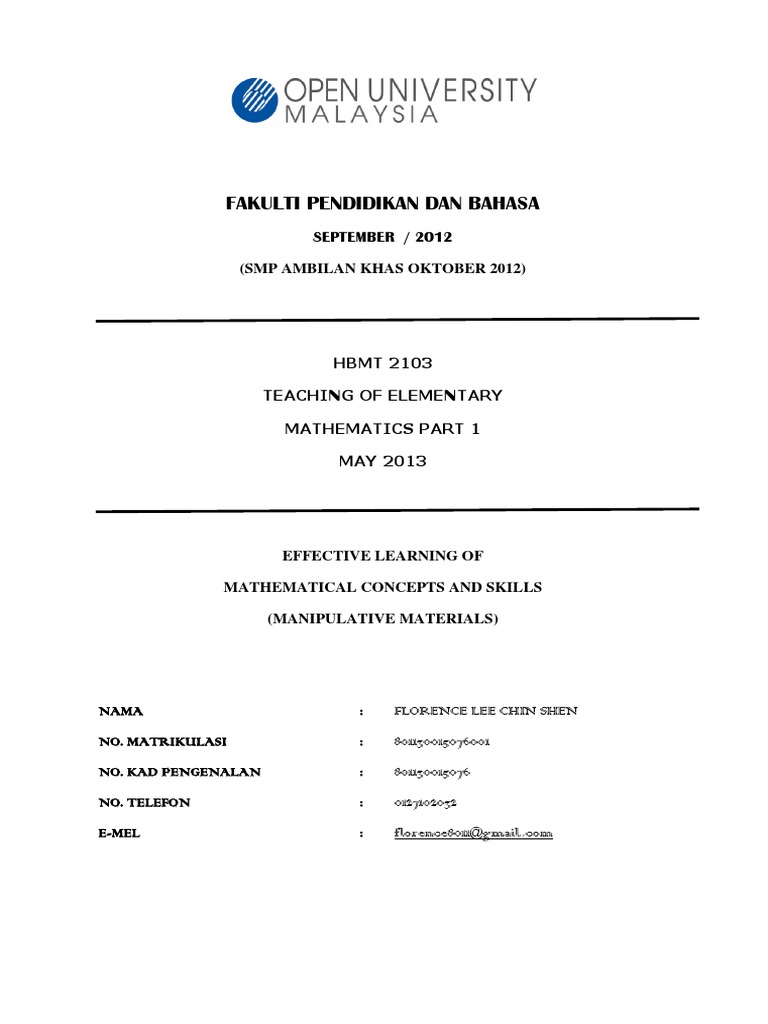 801130015076 HBMT2103 Teachers Physics Mathematics