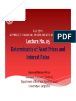 Lecture No. 05 - Determinants of Asset Prices and Interest Rates