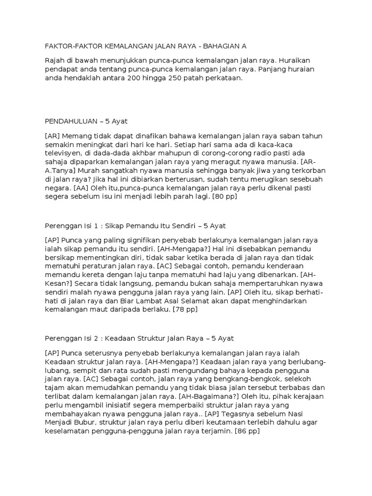 Faktor Faktor Kemalangan Jalan Raya Pdf