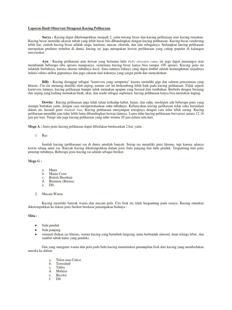 Contoh Teks Laporan Hasil Observasi Tentang Hewan Peliharaan Anjing
