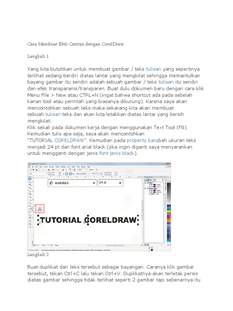 Cara Membuat Bayangan Teks Di Coreldraw Terkait Teks