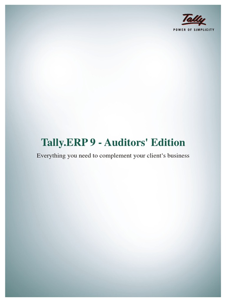 Forms and Dashboard in TallyERP 9 Booklet PDF Audit Enterprise