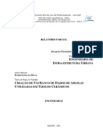 Relat - Rio Parcial - Cria - o de Um Banco de Dados de Argilas Utilizadas em Tijolos Cer - Micos