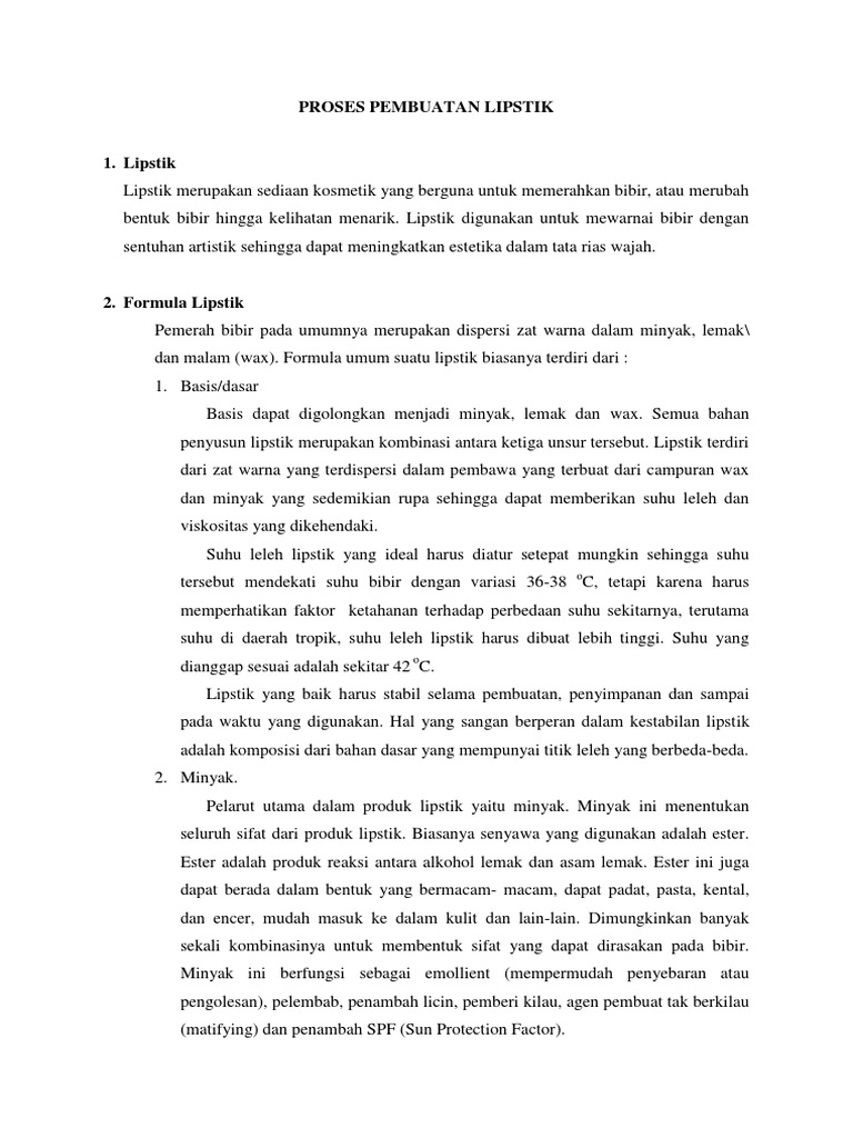 Proses Pembuatan Lipstik