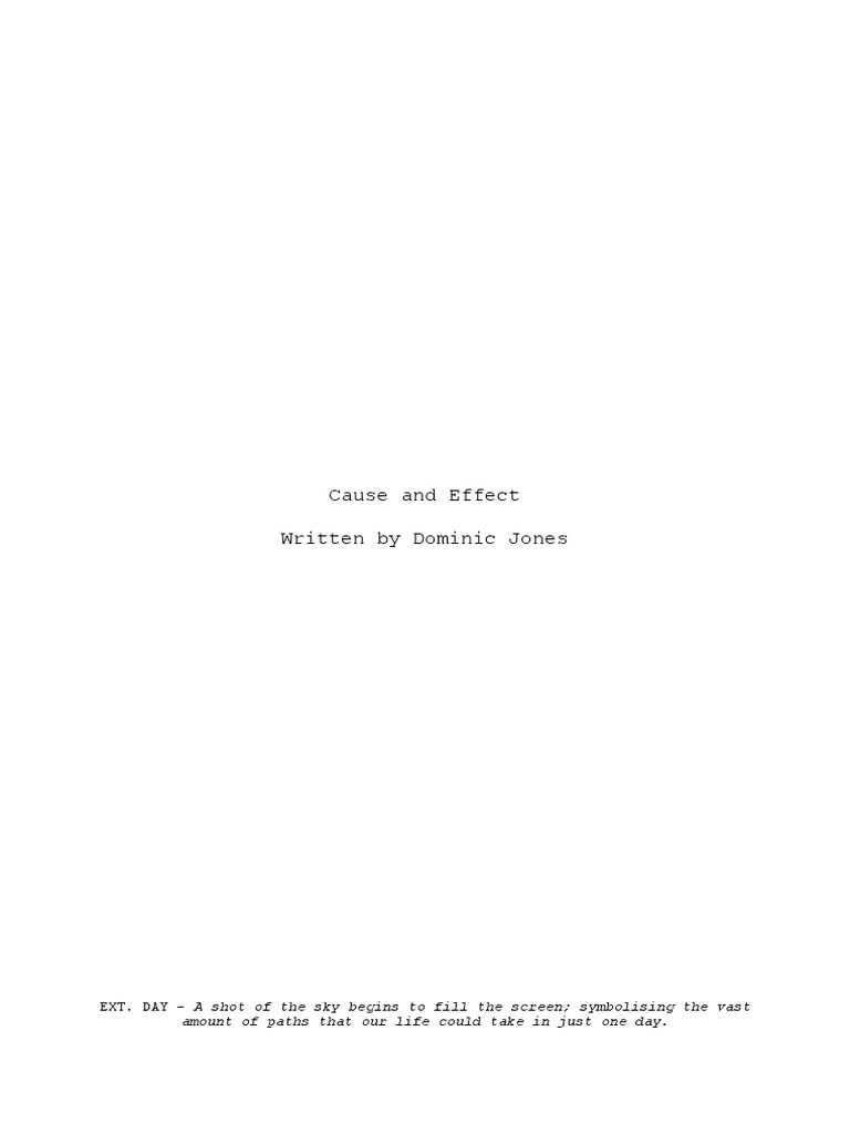 Cause and Effect Scipt Download Free PDF Leisure