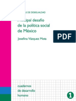 PRINCIPAL DESAFIO DE LA POLITICA SOCIAL EN MEXICO