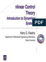 Nonlinear Control Theory Introduction to Dynamical Systems