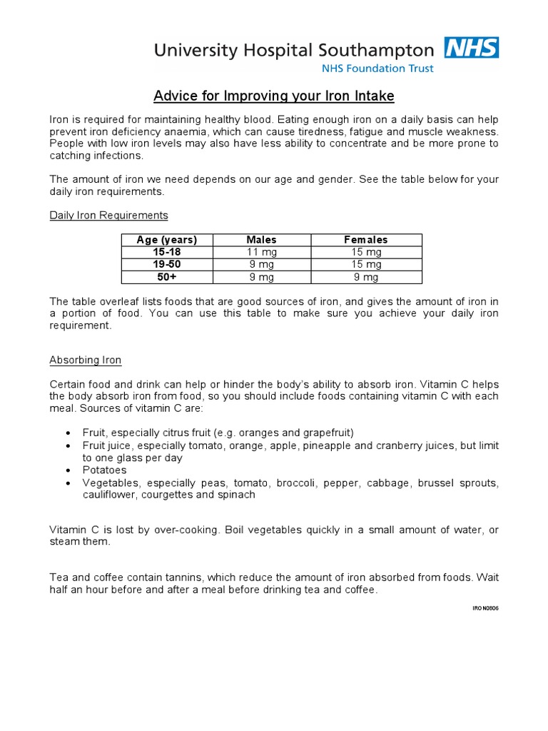 Boost Your Iron Intake: Essential Tips | PDF