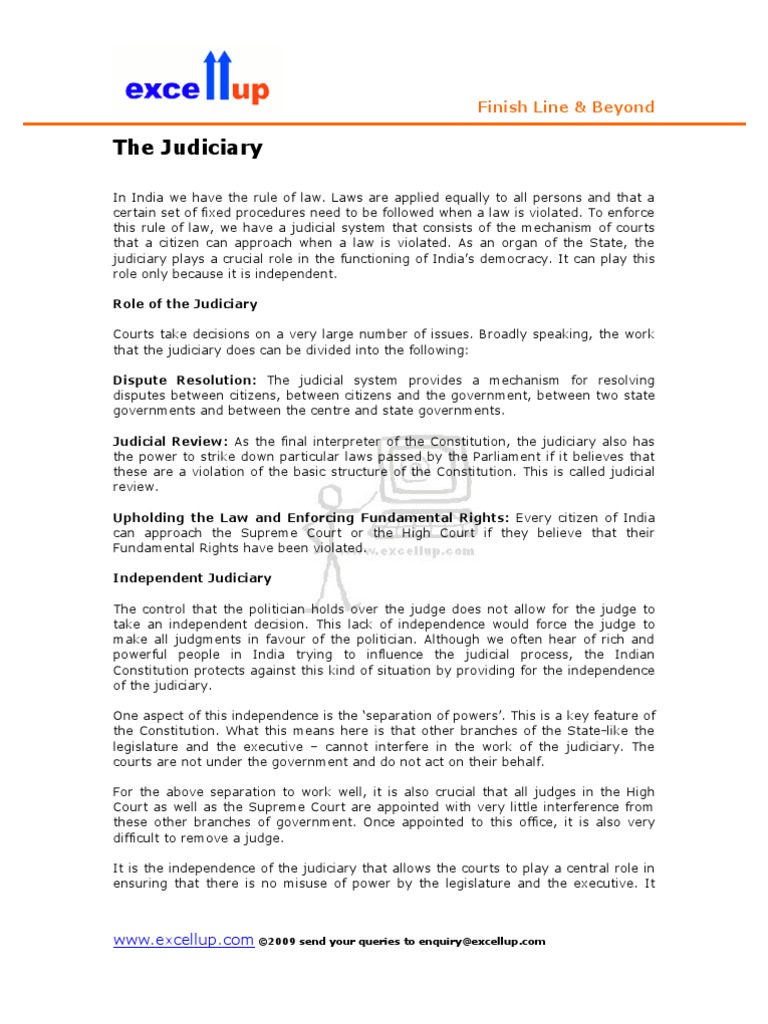 Role and Structure of India's Judiciary | PDF | Judiciaries | Supreme ...