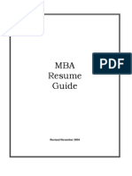 Mba Resume Workbook