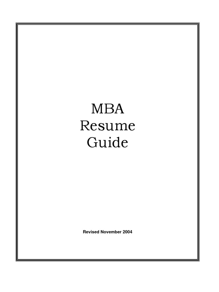 Mba Resume Workbook PDF Résumé Typefaces
